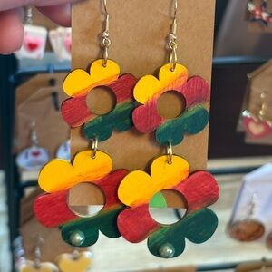 Multicolor Flower Drop Earrings